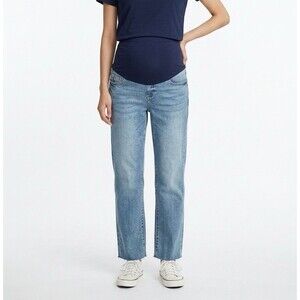 PinkBlush Savi Parker Maternity Straight Leg Jeans Size 30 NWOT Medium Wash
